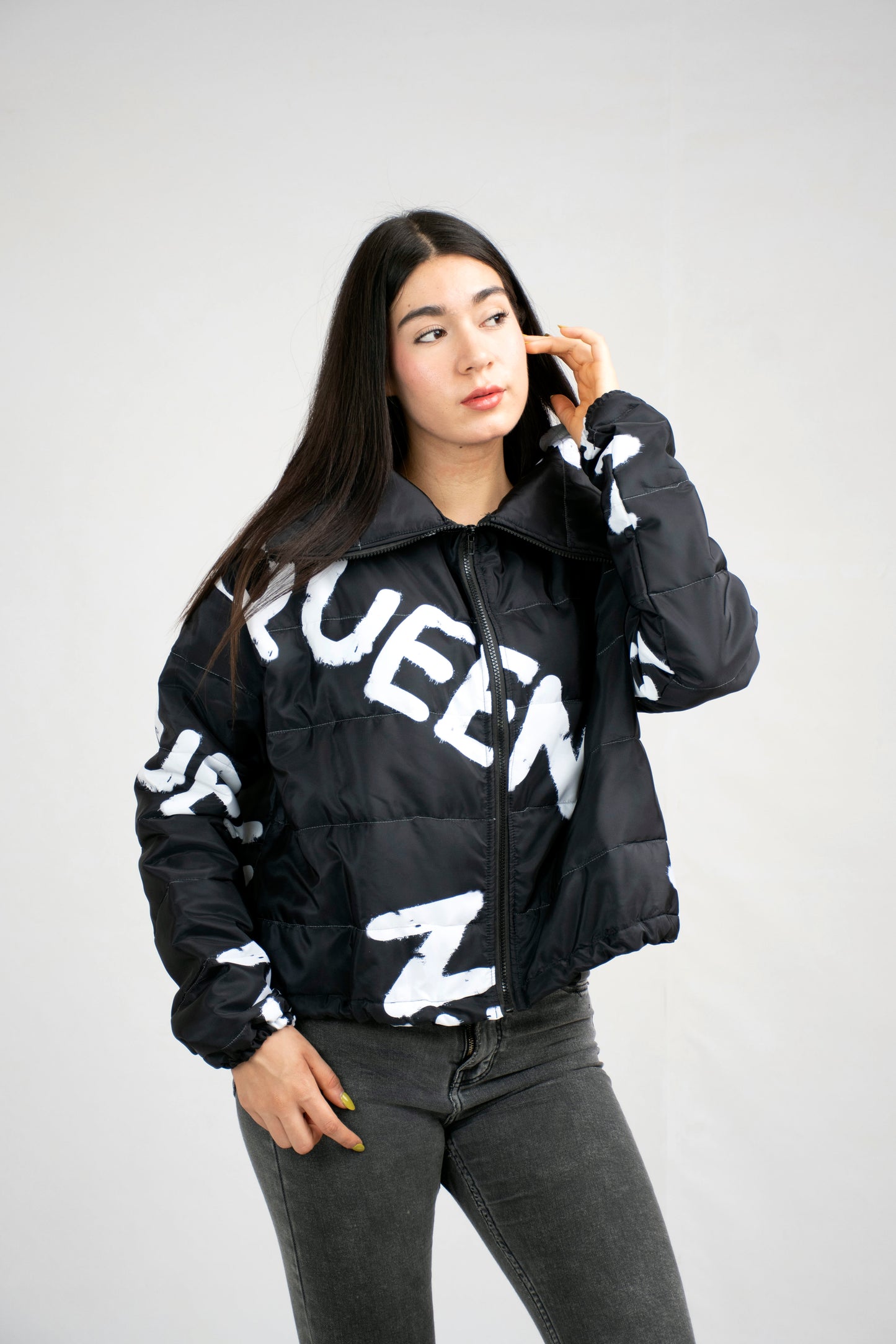 Cazadora Acolchada Estampada para Mujer Oversize - Estilo y Comodidad