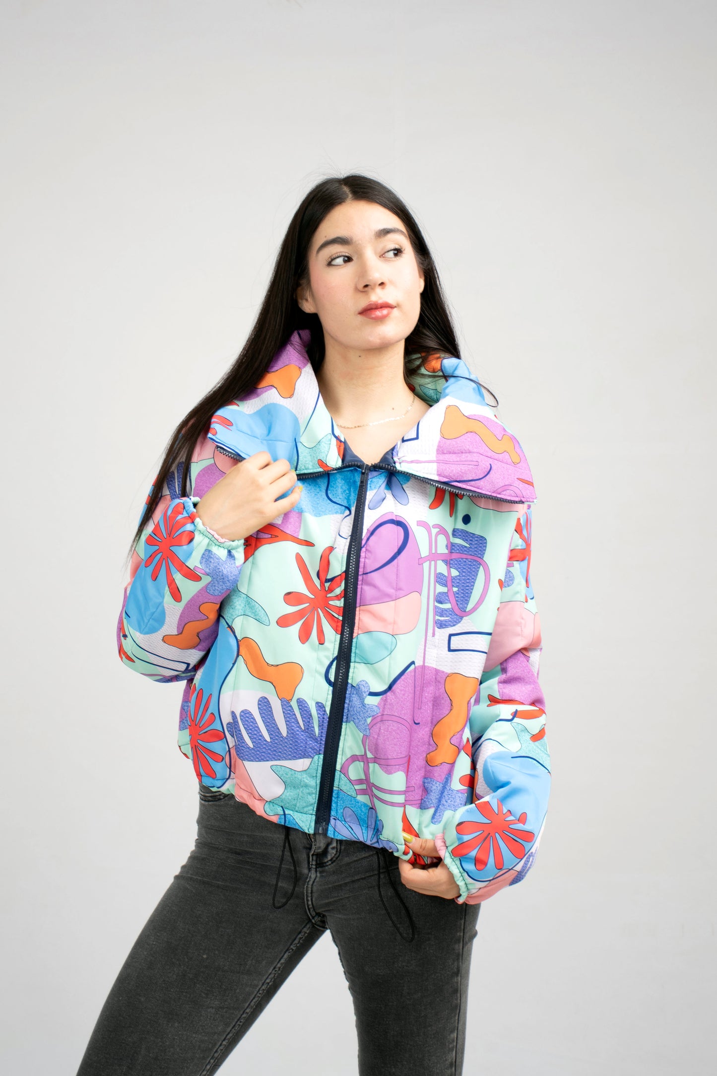 Cazadora Acolchada Estampada para Mujer Oversize - Estilo y Comodidad