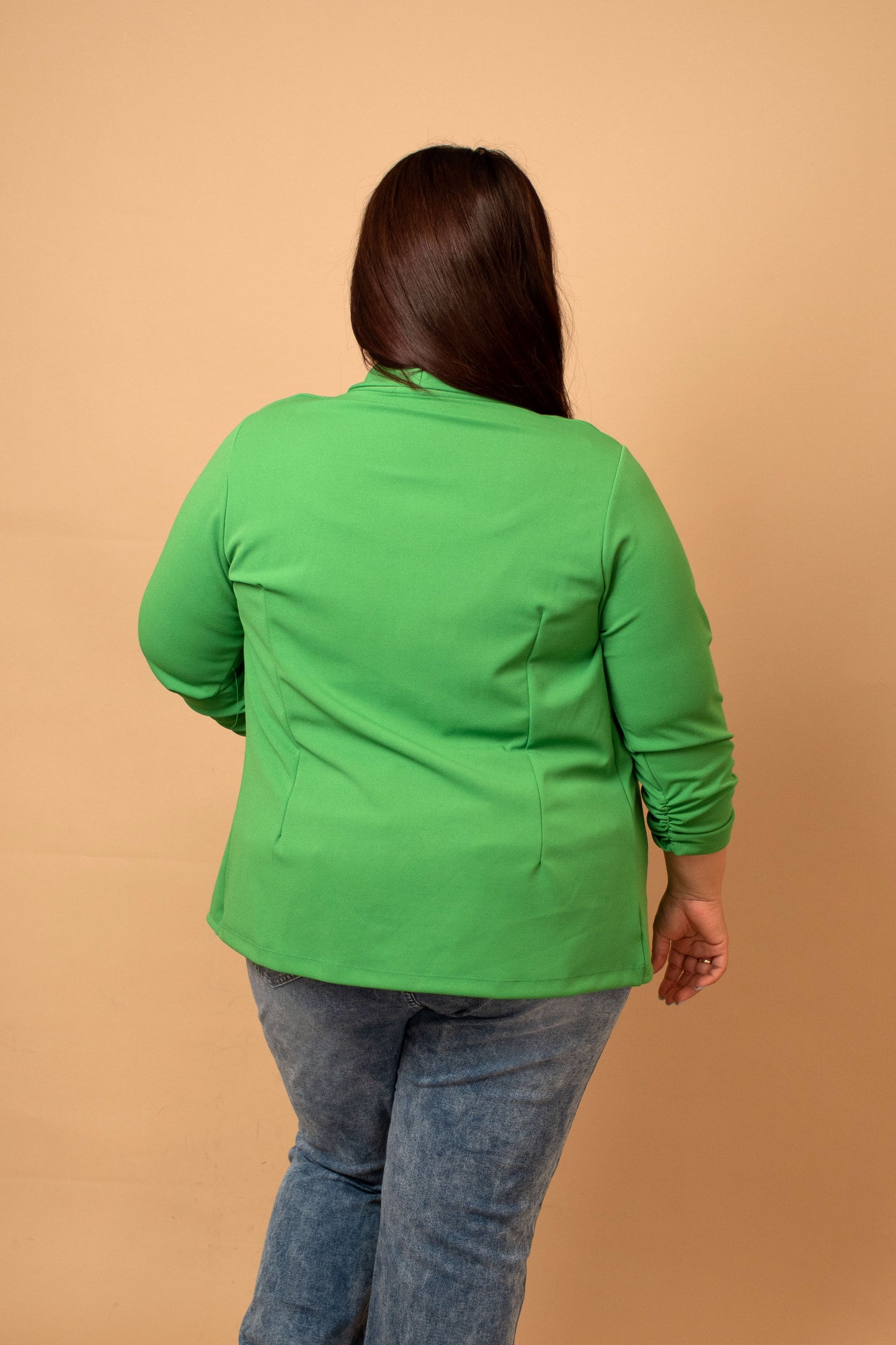 Blazer Manga 3/4 Liso con Solapa para Mujer - Talla Extra