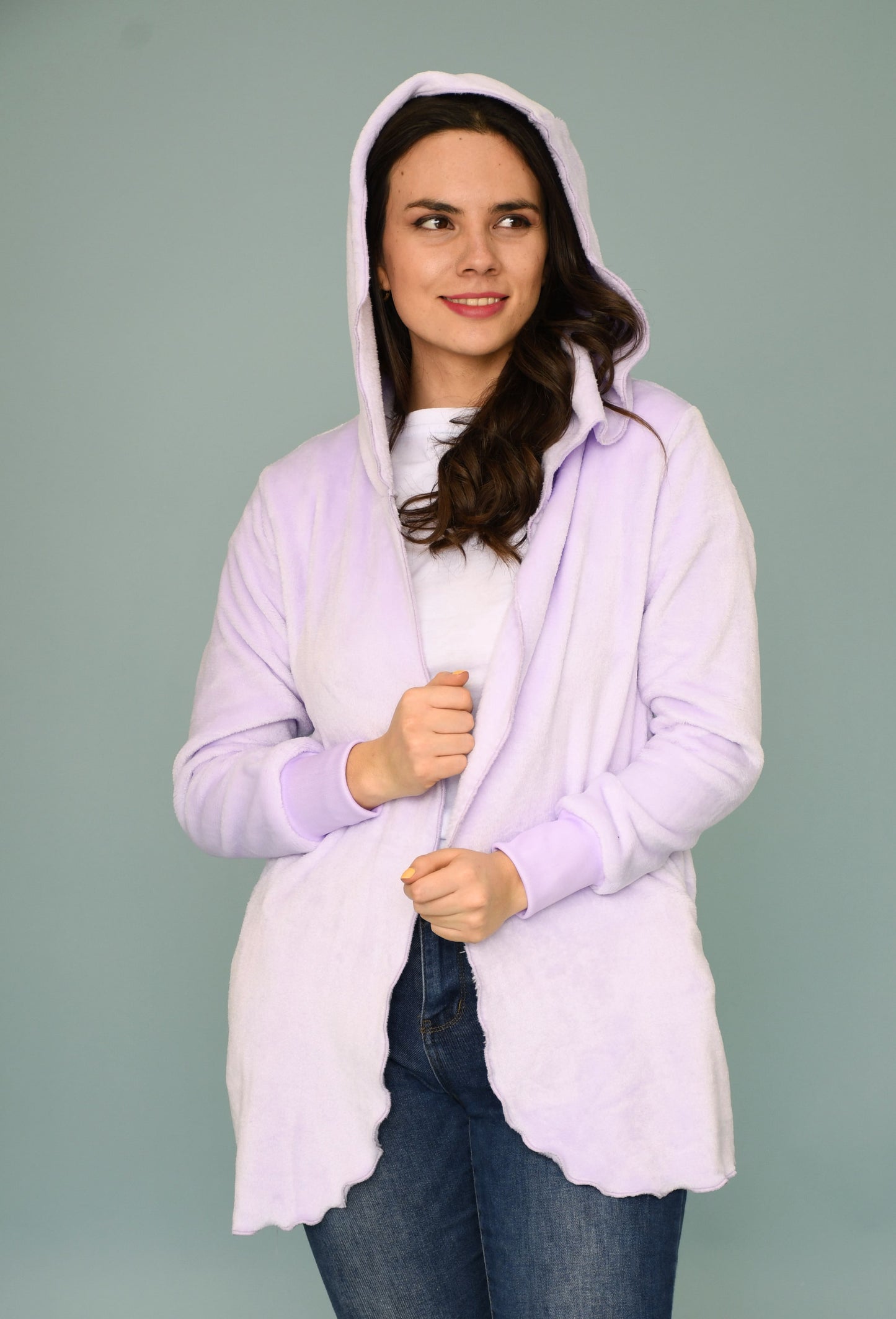 Chaqueta Larga de Franela con Capucha para Mujer Unitalla – Calidez y Estilo para el Invierno