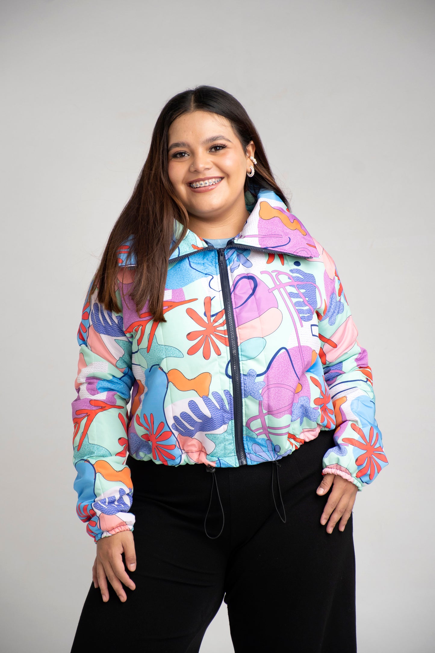 Cazadora Acolchada Estampada para Mujer Oversize - Estilo y Comodidad