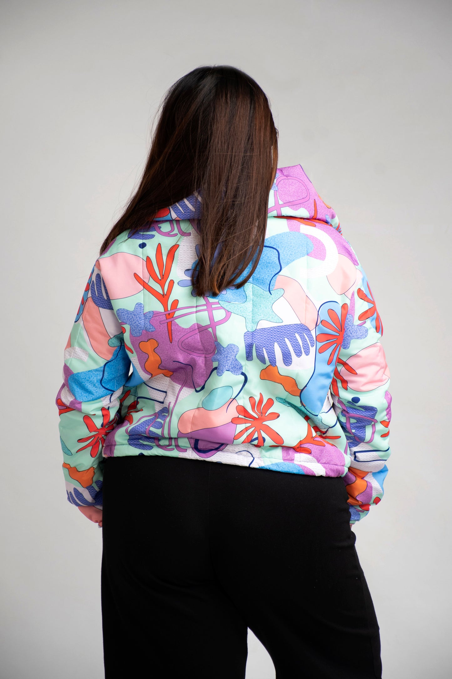 Cazadora Acolchada Estampada para Mujer Oversize - Estilo y Comodidad