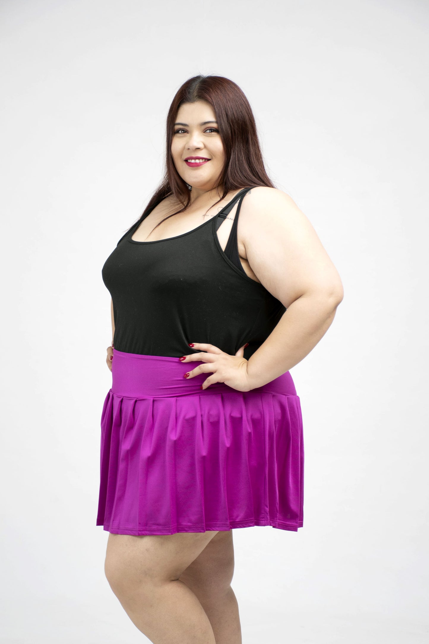 Falda mini tablas talla extra curvy – Versátil, Casual o para Deporte