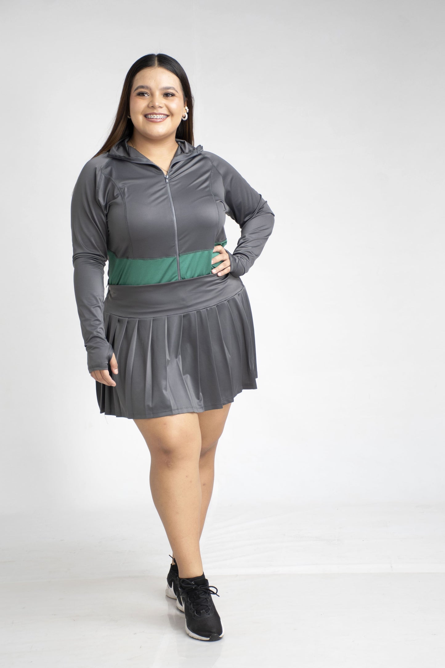 Falda Mini Tablas Talla Grande – Versátil, Casual o para Deporte