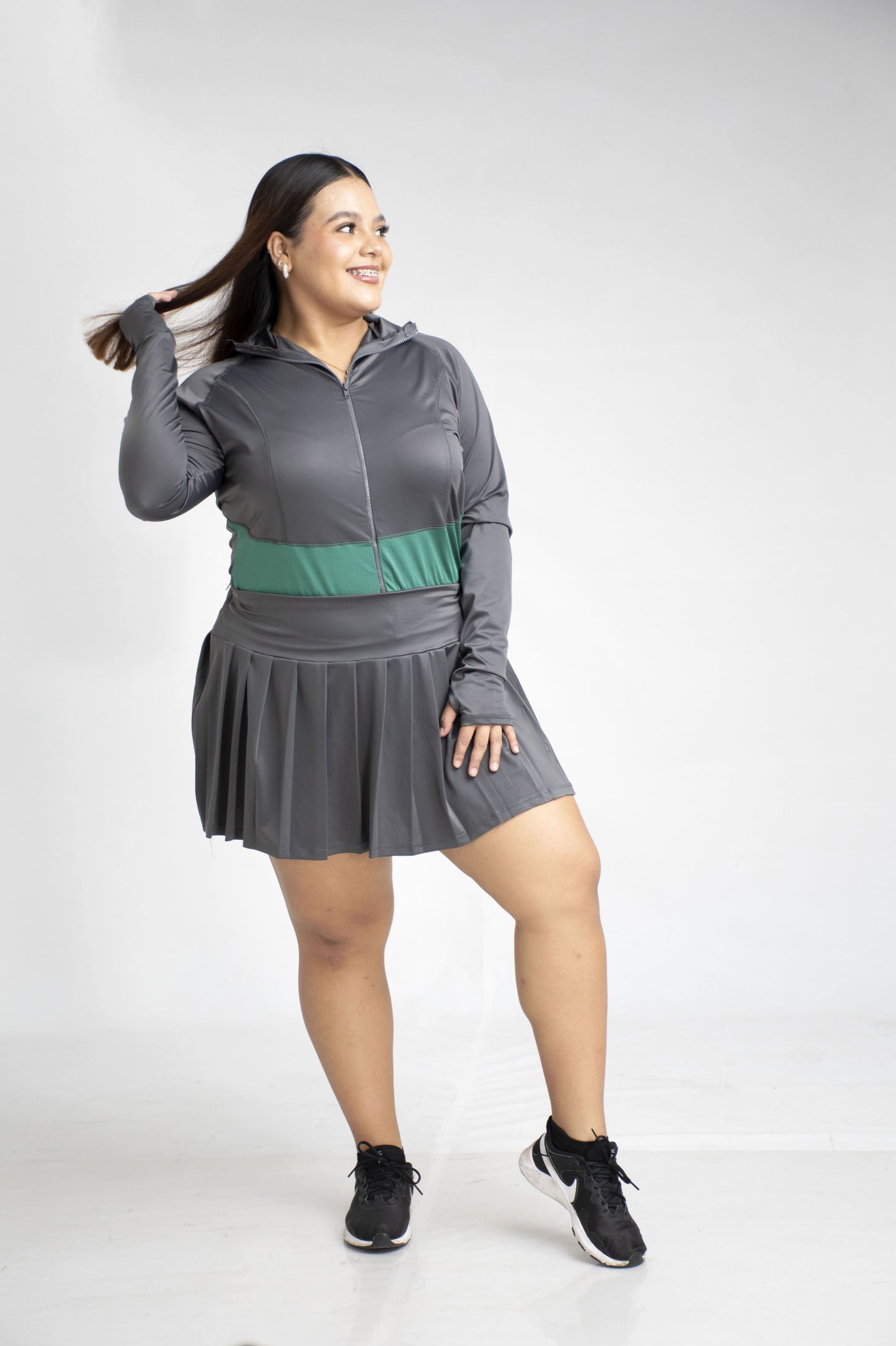 Falda Mini Tablas Talla Grande – Versátil, Casual o para Deporte