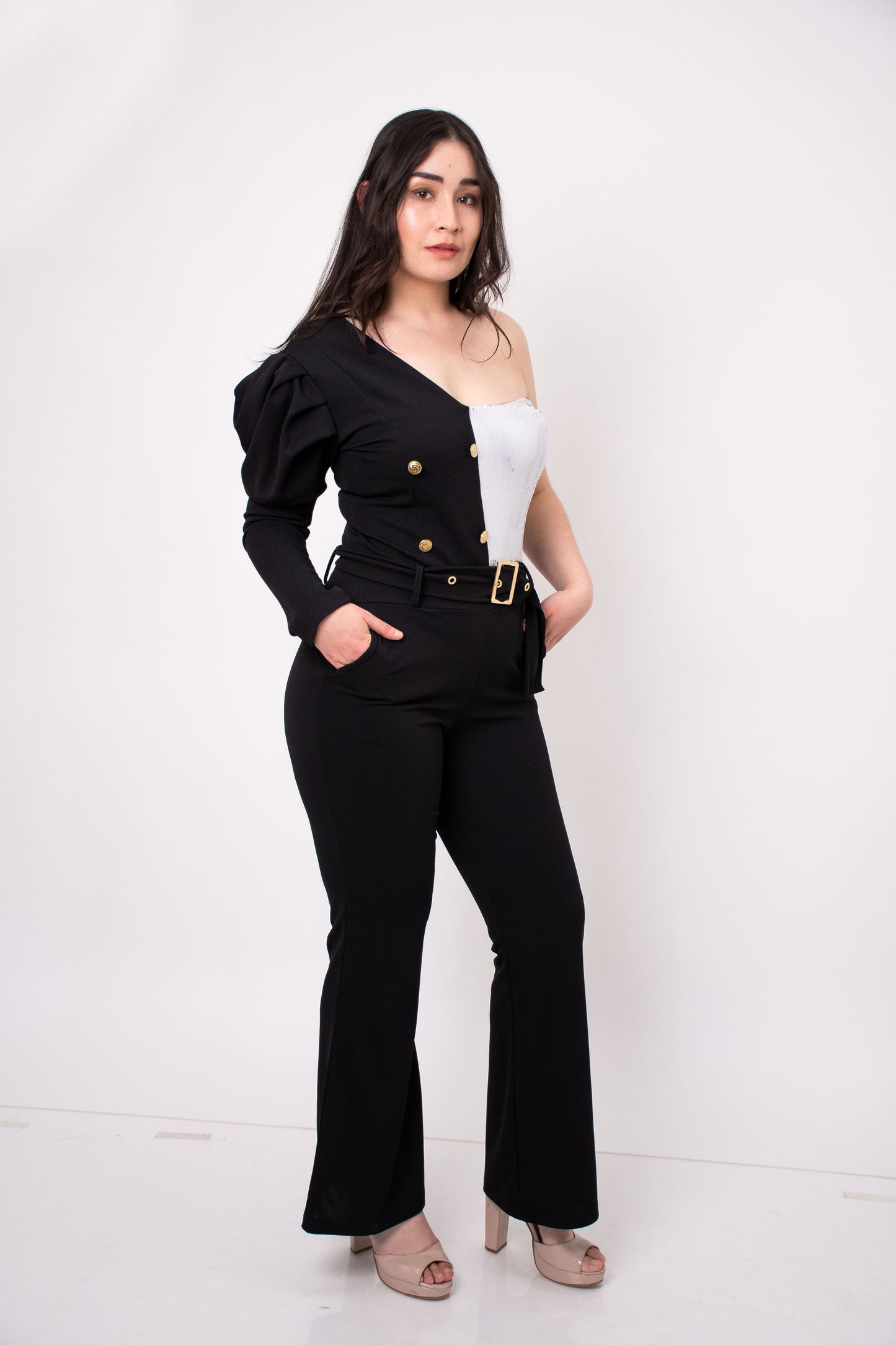 Jumpsuit largo lentejuela corte campana para Mujer – Elegancia para Noches Especiales