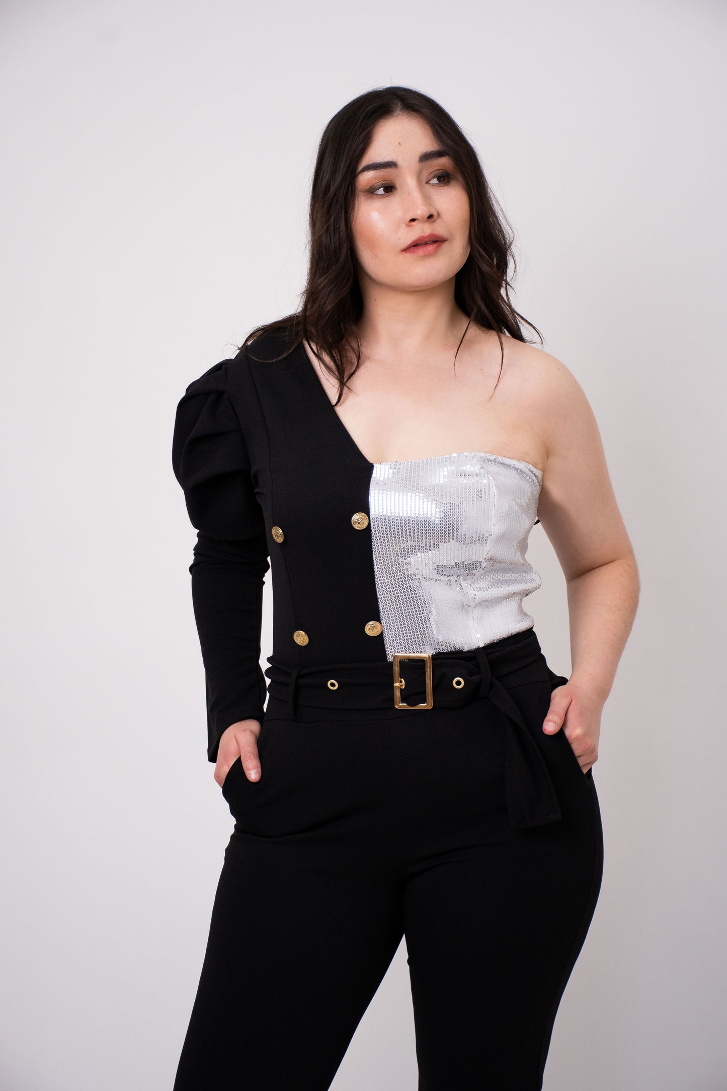 Jumpsuit largo lentejuela corte campana para Mujer – Elegancia para Noches Especiales