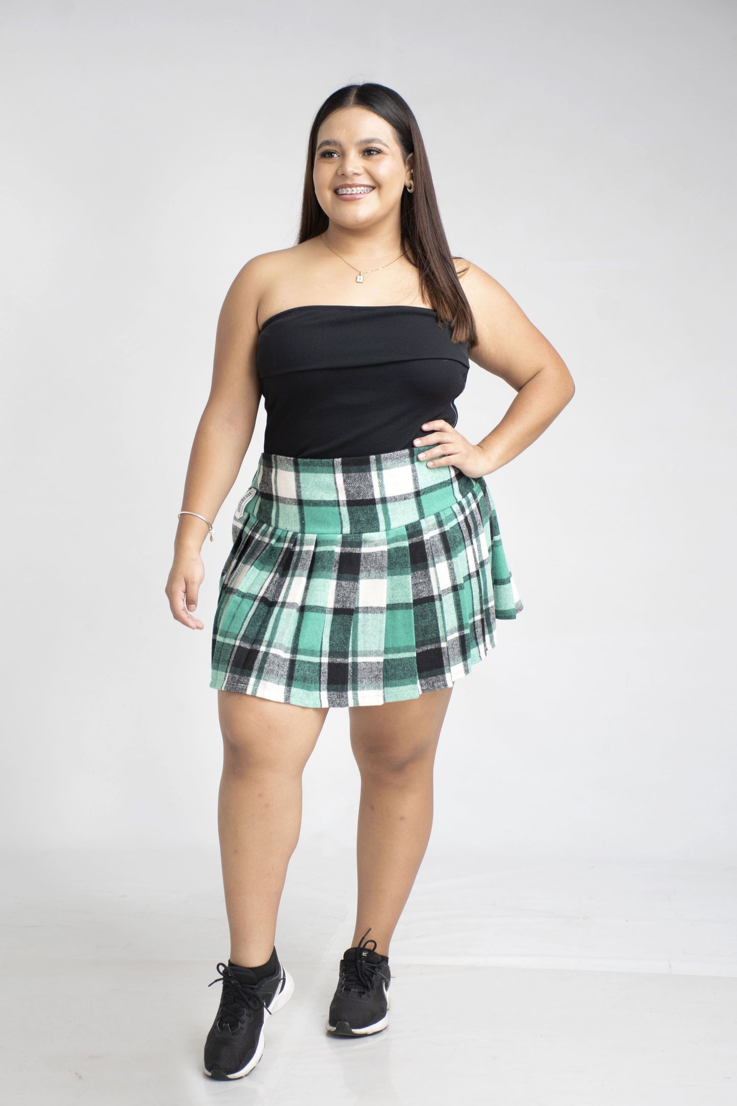 Falda mini tablas cuadrada para Mujer Grande – Estilo Tallas Grandes