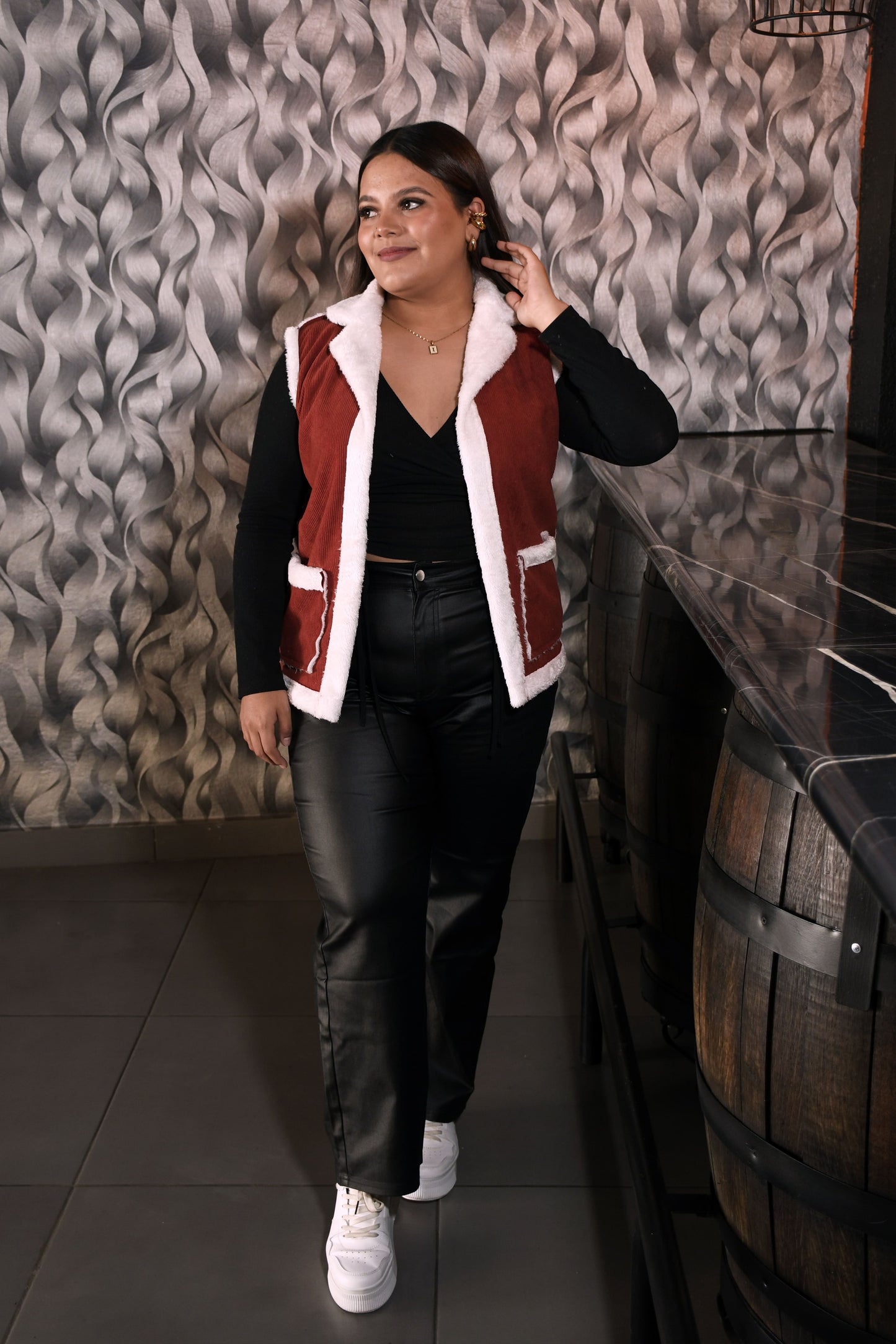 Chaleco Doble Faz Pana para Mujer Oversize – Elegancia y Comodidad para el Invierno