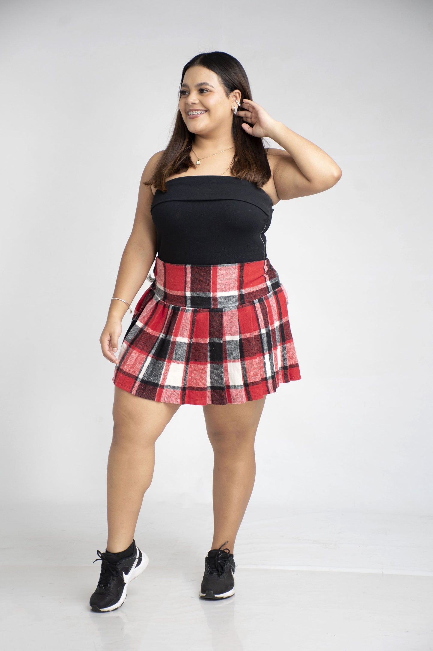 Falda mini tablas cuadrada para Mujer Grande – Estilo Tallas Grandes
