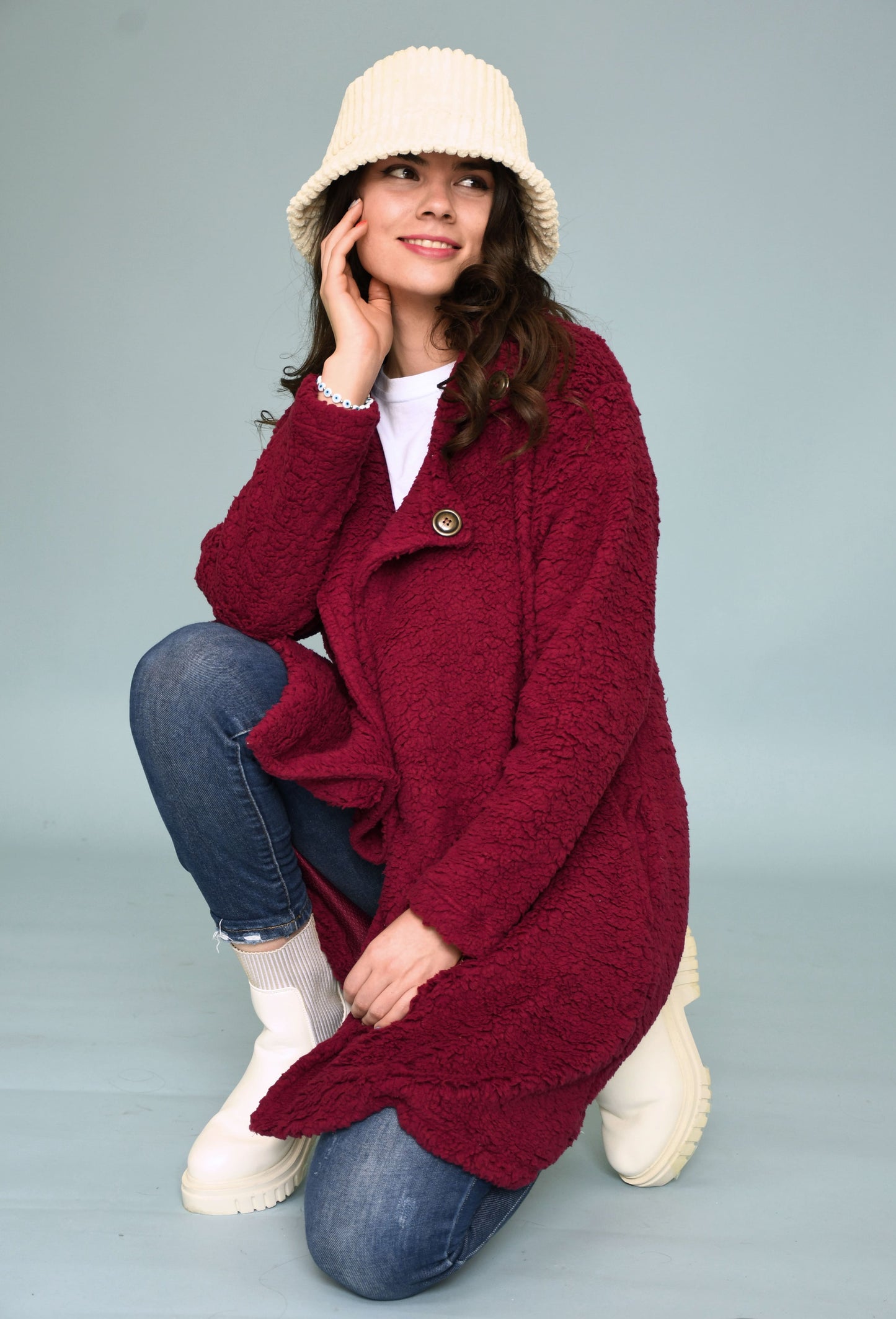 Abrigo Largo Efecto Peluche Oversize para Mujer - Estilo y Comodidad