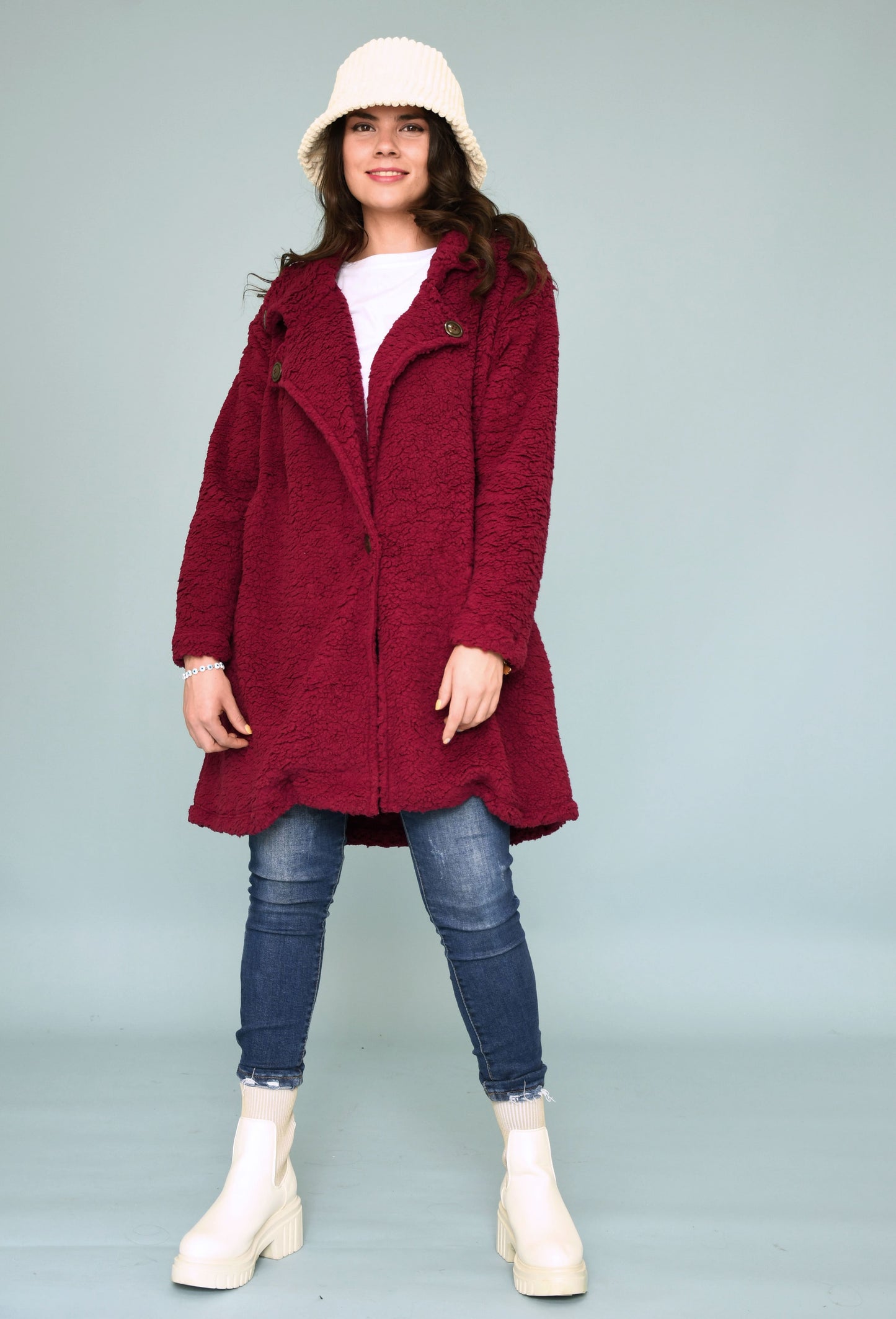 Abrigo Largo Efecto Peluche Oversize para Mujer - Estilo y Comodidad