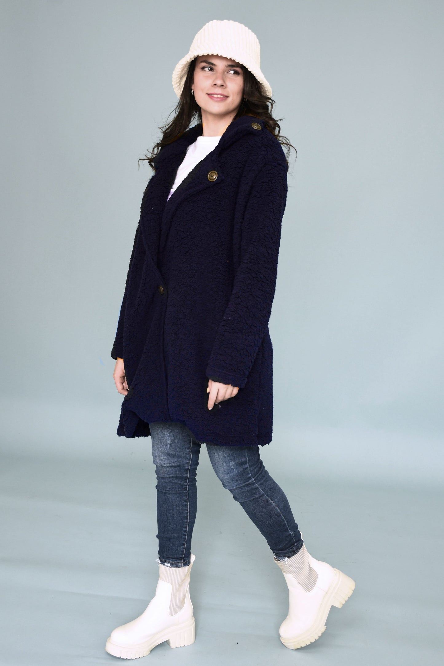 Abrigo Largo Efecto Peluche Oversize para Mujer - Estilo y Comodidad