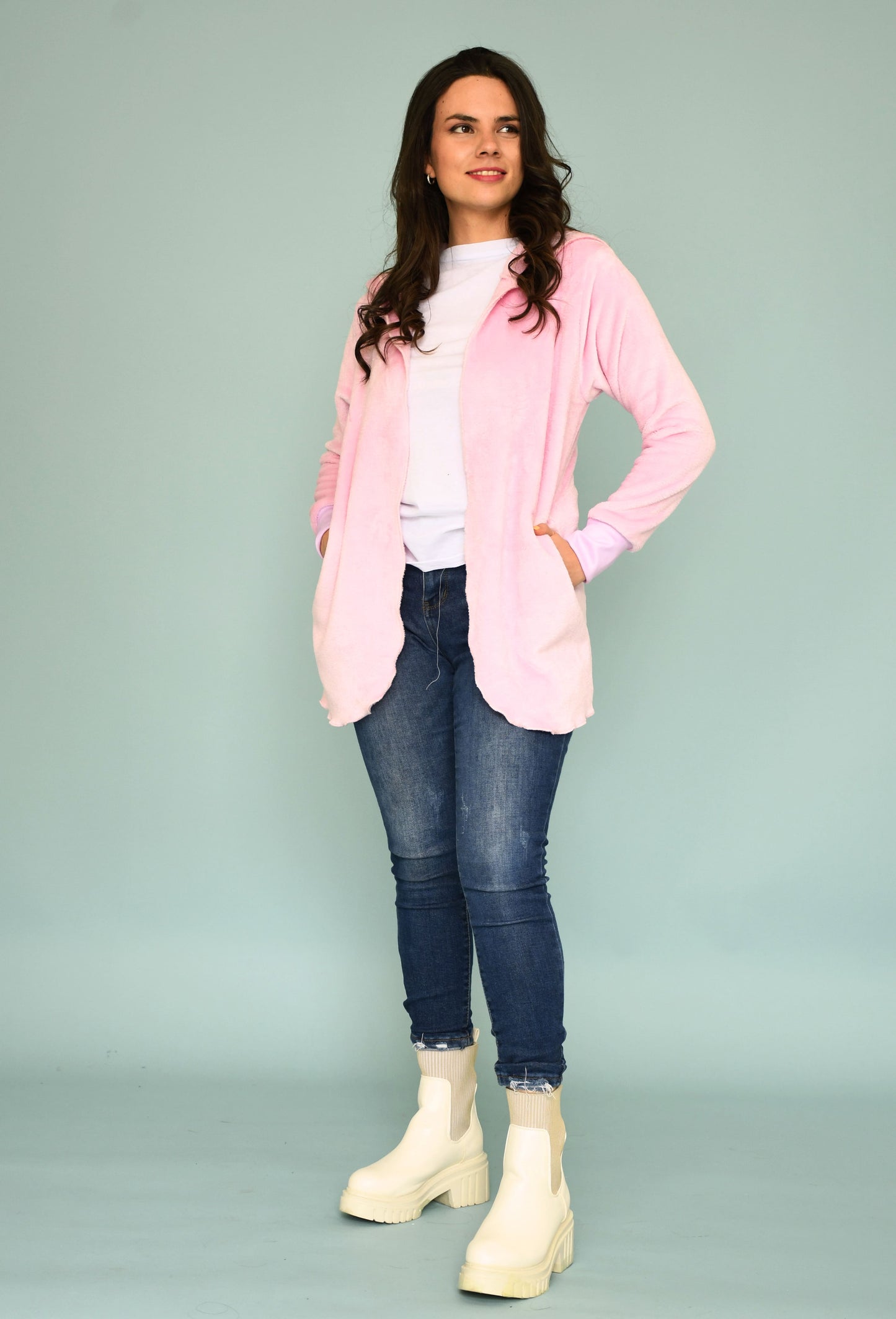 Chaqueta Larga de Franela con Capucha para Mujer Unitalla – Calidez y Estilo para el Invierno