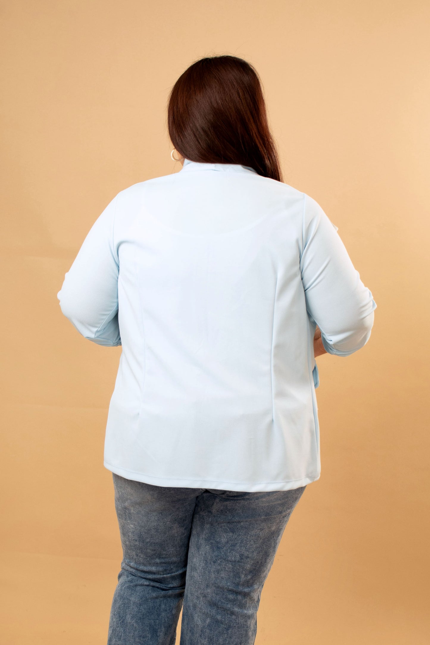 Blazer Manga 3/4 Liso con Solapa para Mujer - Talla Extra