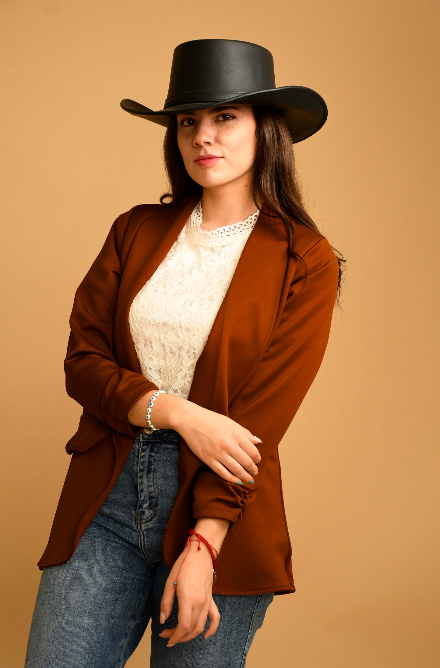 Blazer Manga 3/4 Liso con Solapa para Mujer - Unitalla en Varios Colores