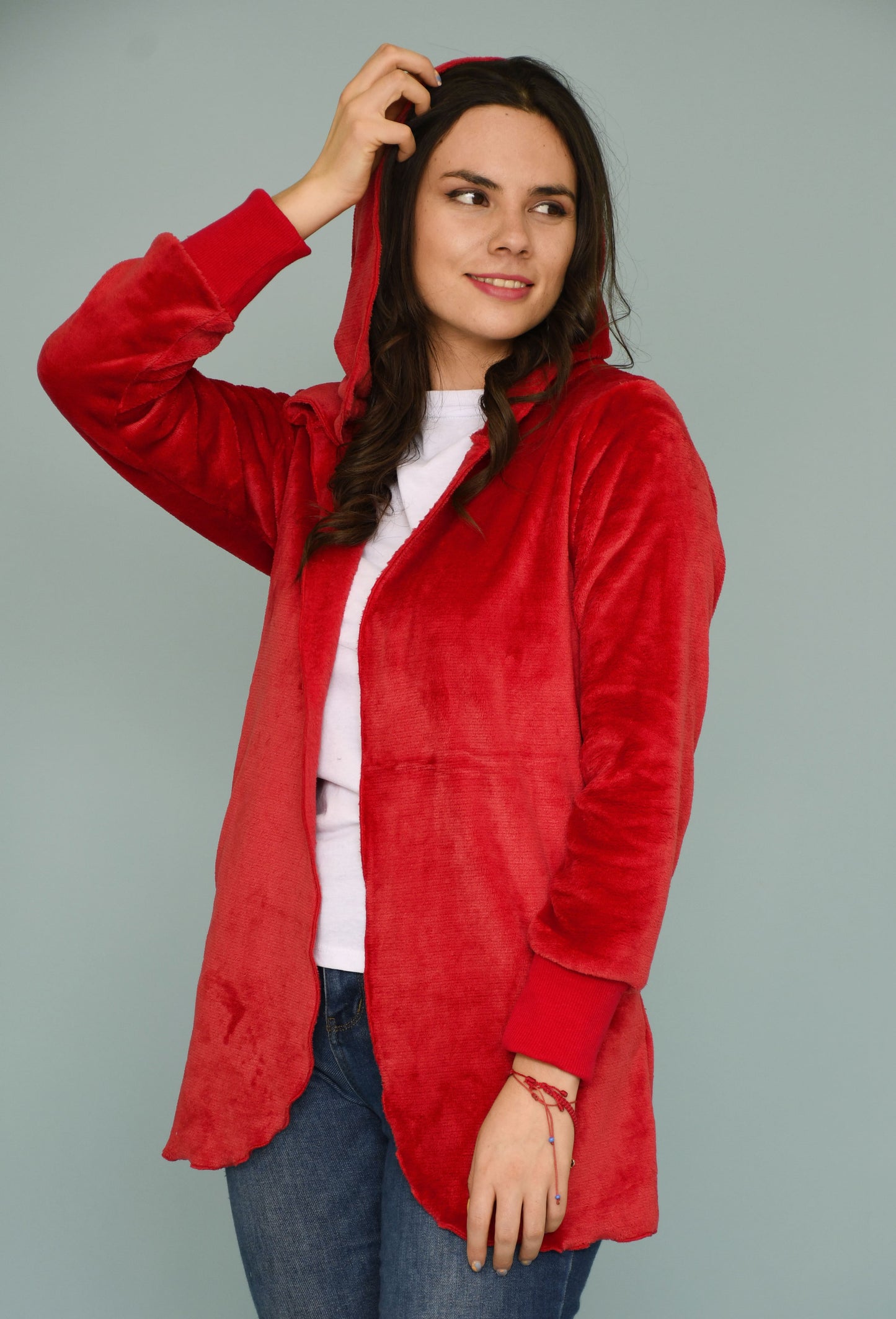 Chaqueta Larga de Franela con Capucha para Mujer Unitalla – Calidez y Estilo para el Invierno