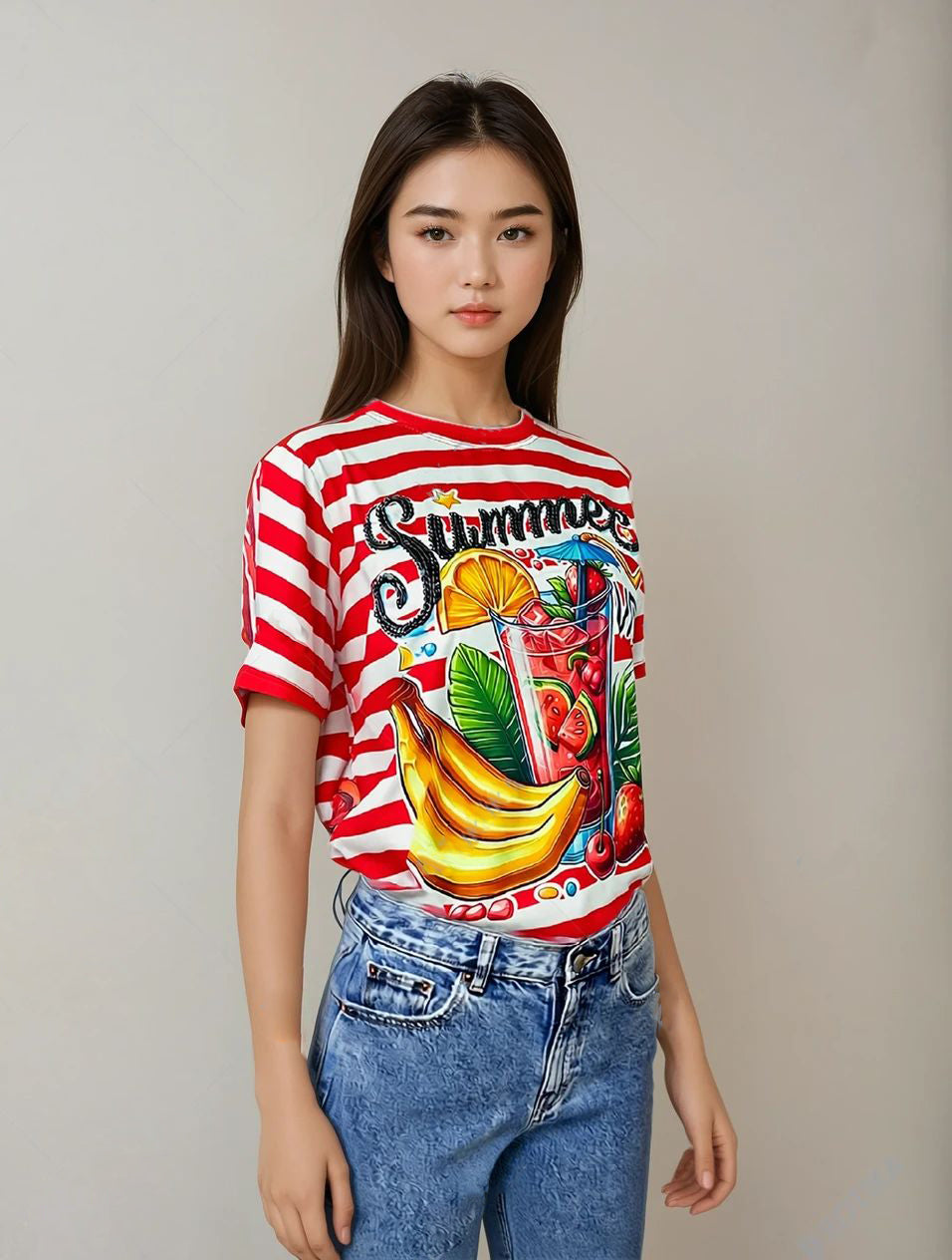 Blusa Frutal y Lentejuelas – Brillo y Estilo para un Look Único