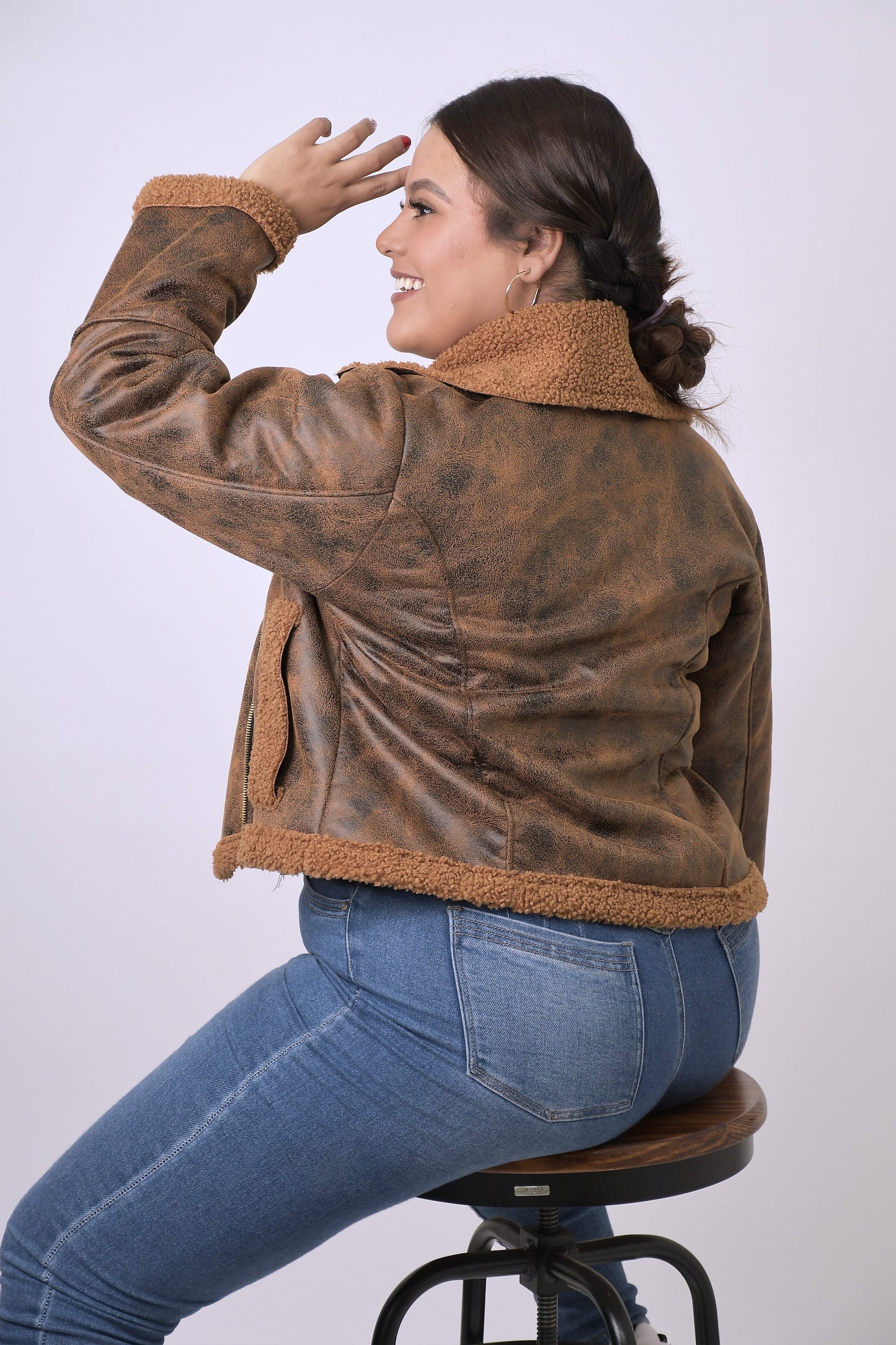 Cazadora Doble Faz Efecto Borreguita  -  Cálida para el Invierno