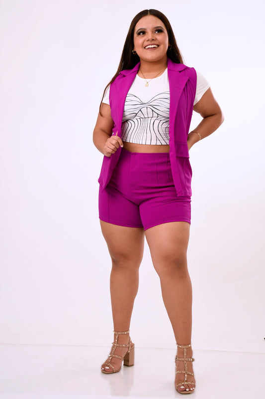 Conjunto Short y Chaleco con Pinzas – Estilo y Comodidad